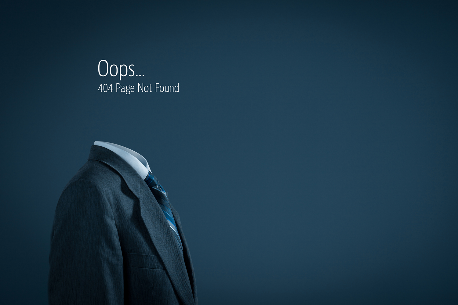 Http 404 error not found page template concept. Error page 404 message and businessperson leaving page.